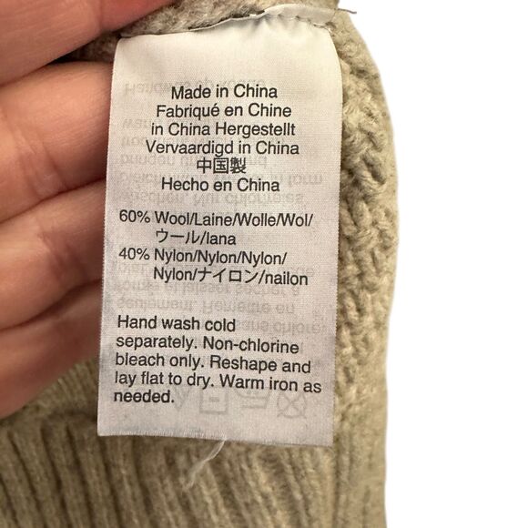 J. Crew Heather Grey Wool Blend Cableknit Tunic Sweater Size S - Picture 4 of 6